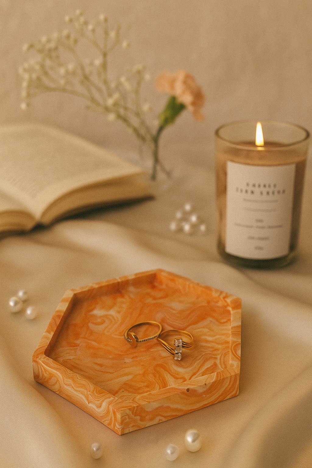 Orange affairs Hexagon trinket tray