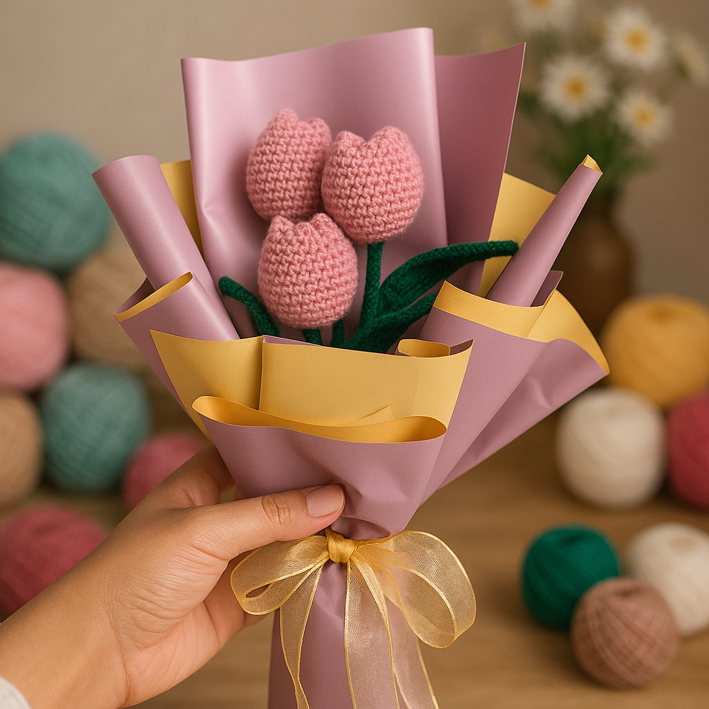 Threaded love of tulips