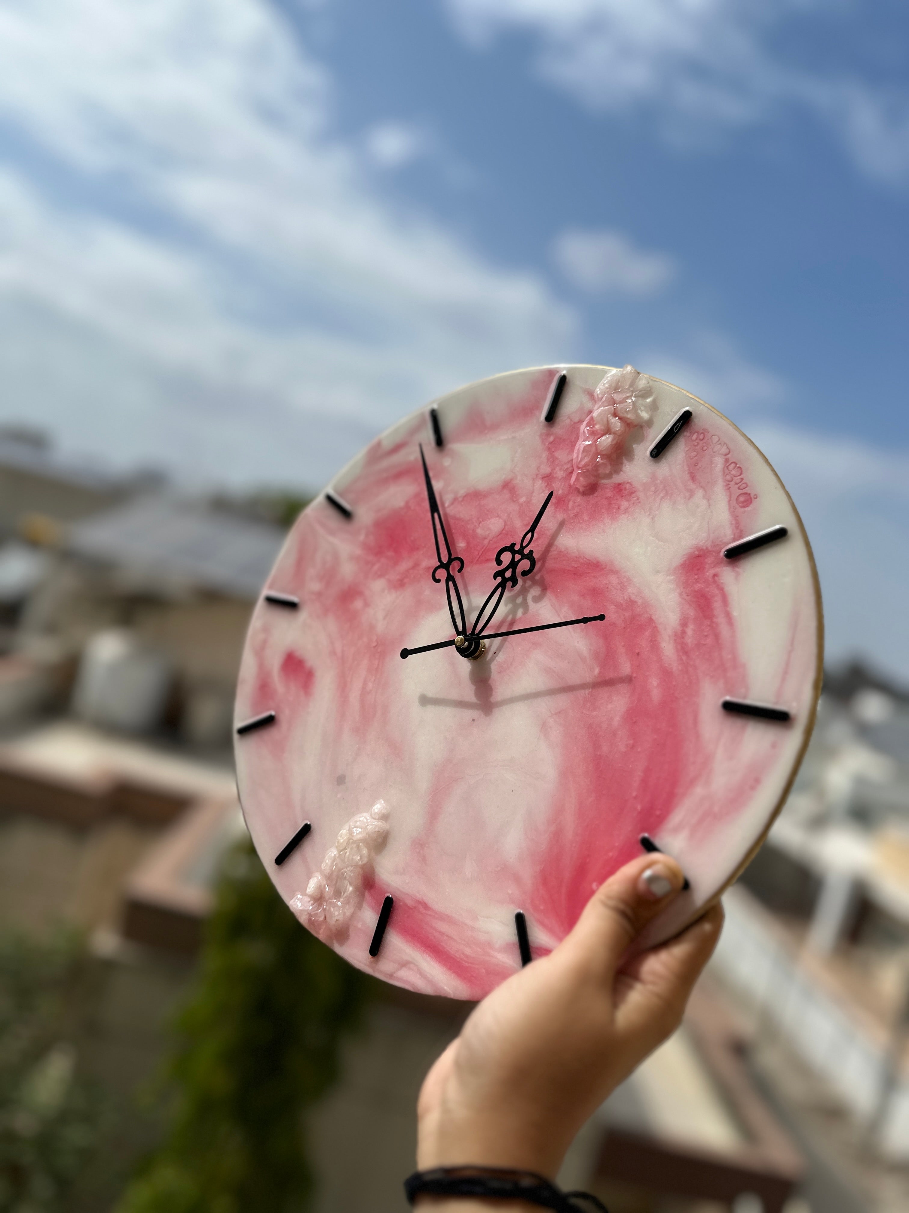 Marbled Minutes Wall Clock