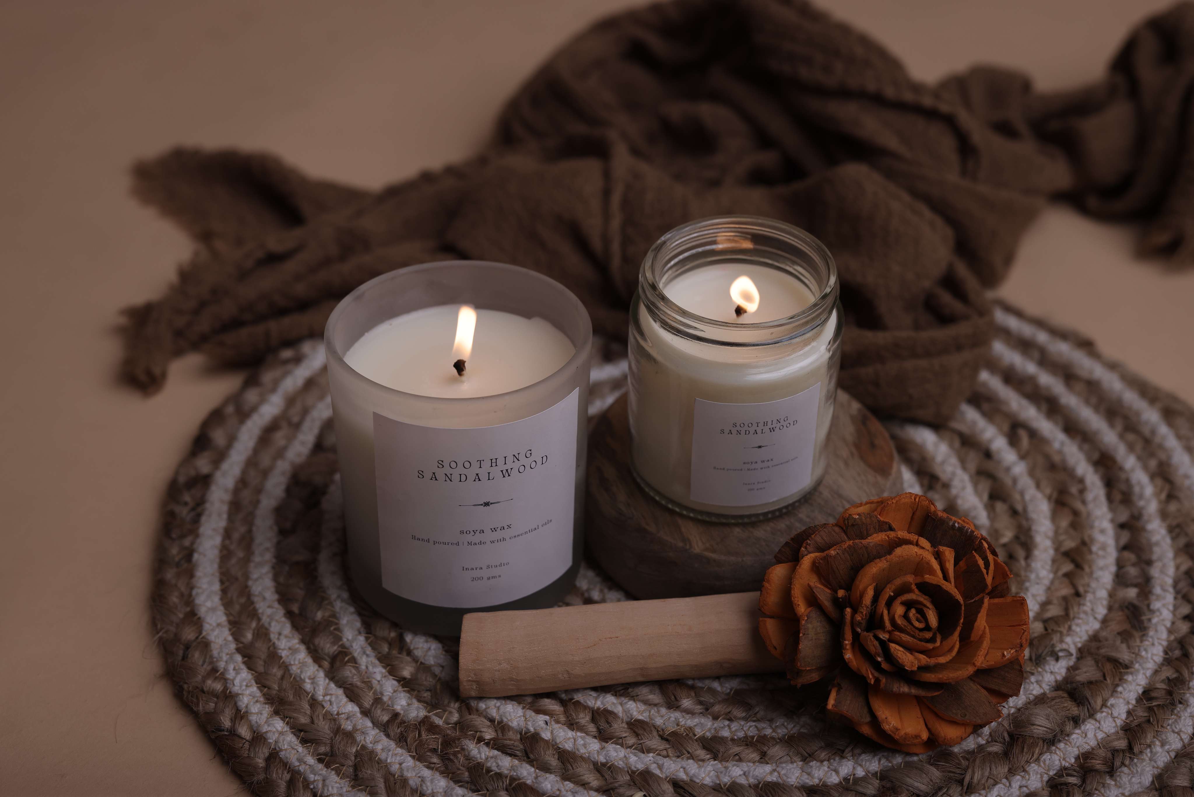 Soothing Sandalwood scented candle
