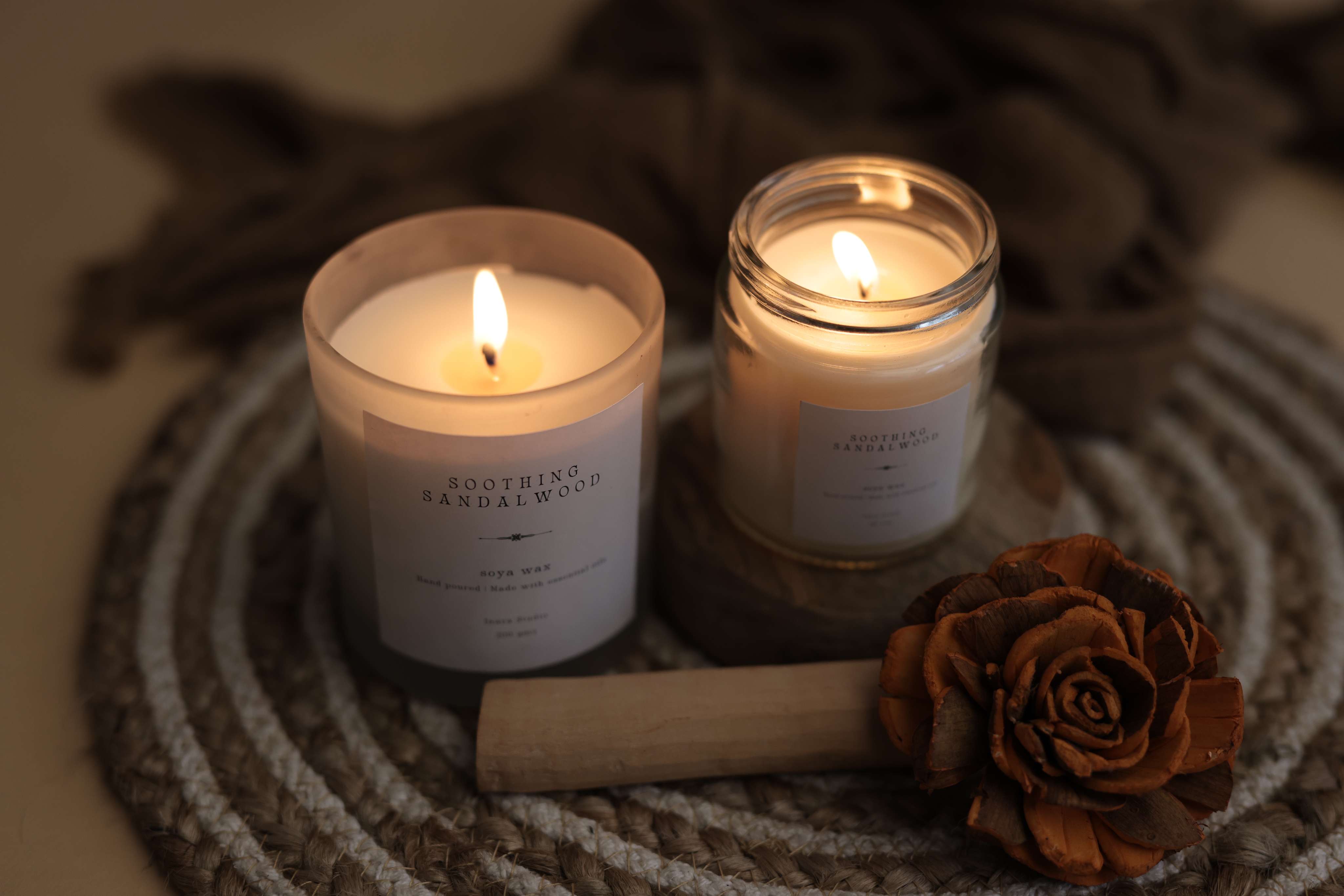 Soothing Sandalwood scented candle